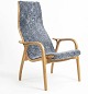 Lundin Antique presents: lamino Armchair in oak by Yngve Ekstrøm covered with beautiful ...