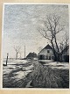 Ole Buus Larsen præsenterer: Radering Adolph Larsen 1901 - Tøvejrsdag ved Flaskekroen.