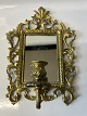 Antik Huset presents: Wall candle holder with mirror in brass for candles.Height 28 cm.