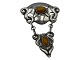 Bernhard Hertz silverLarge Art Nouveau brooch with amber from 1900-1910