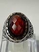 Antik Huset presents: Signet ring in sterling silver with red stoneSize 66