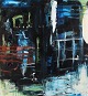 Dansk Kunstgalleri presents: "Fragment" Oil painting on canvas in silver frame.