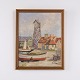 Osted Antik & Design presents: Oil Painting on Canvas Depicting Dragør Harbour by B. Tandberg