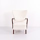 Osted Antik & Design presents: High-Back Armchair Model 23B in Polished Wood with Light Upholstery by Alfred ...