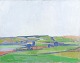 L'Art presents: Danish artist, oil on canvas, modernist landscape, 1956.