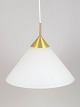 L'Art presents: Danish design pendant lamp in opaline glass and brass.