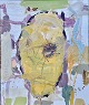 Dansk Kunstgalleri presents: "Composition" Oil painting on canvas in a wide blind frame.