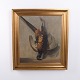 Osted Antik & Design presents: Oil Painting with Hanging Pheasant in a Gilt Wooden Frame, circa 1920s