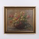 Osted Antik & Design presents: Oil Painting with Tulips in a Woven Basket, circa 1930–1950