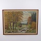 Osted Antik & Design presents: Svend Østergaard Oil Painting with Red Deer in an Autumn Landscape, circa 1930–1950