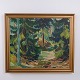 Osted Antik & Design presents: Oil Painting with Forest Landscape, Signed, circa 1950–1970