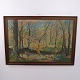 Osted Antik & Design presents: Oil Painting on Canvas with Autumn Forest and Stream, Signed, circa 1940–1960