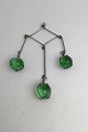 Danam Antik presents: Bent Knudsen Sterling Silver Pendent (Green Glass beads)