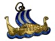 Antik K presents: OPRO Norway silverSmall pendant with viking ship with blue sails