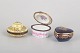L'Art presents: Set of Three Limoges Lidded Boxes.