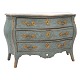 Aabenraa Antikvitetshandel presents: Blue-decorated Rococo chest of drawers with three drawers. Made in Sweden ...