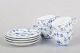 L'Art presents: Royal Copenhagen Blue Fluted Plain, set of four coffee cups with matching saucers.