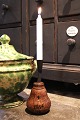 K&Co. presents: Antique Swedish candlestick from the 18th century (dated 1766) in wood and wrought iron candle ...