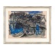 Aabenraa Antikvitetshandel presents: Jens Søndergaard, 1895-1957, water color. Motif from Sletten Marina, ...