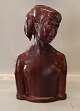 Klosterkælderen presents: Unique - Woman bust Helge Christoffersen OX blood glaze 40 x 22 x 12 cm Royal ...