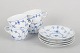 L'Art presents: Royal Copenhagen Blue Fluted Plain, set of four coffee cups with saucers.
