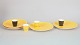 L'Art presents: Aluminia, set of four breakfast plates including egg cups.