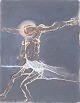 L'Art presents: Nis Schmidt, "Pietà III", mixed media on paper, listed Danish visual artist.