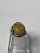 Antik Huset presents: Amber ring in sterling silver.Size. 61.