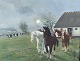 Johannes Meyer Andersen4 Heste foran en gård*1900kr