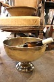 K&Co. presents: Large old French wine / champagne cooler in brass with silver-plated base and a fine patina...