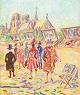 L'Art presents: Erik Larsen, Notre-Dame in Paris, oil on canvas, listed Danish artist.