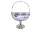 Antik K presents: Blue Fluted Half LaceBowl for strawberies with silver plate stand and handles from 1890-1905