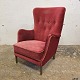 Rød velour lænestol93 cm