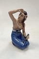Danam Antik presents: Dahl Jensen Figurine Hawaiian Girl with Bird No. 1268