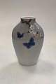 Danam Antik presents: Bing and Grøndahl Vase with Blue Butterflies No. 7777/239