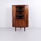 Osted Antik & Design presents: Danish Rosewood Corner Cabinet / Bar Cabinet with Glass Door 1960s