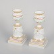 L'Art presents: Royal Copenhagen, Flora Danica pair of candlesticks.