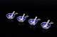 L'Art presents: Georg Jensen Bernadotte, set of four salt cellars with matching spoons.
