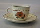 Klosterkælderen presents: Coffee cup and saucer 13.3 cm Aluminia Copenhagen Calendula (Morgenfrue) Faience ...