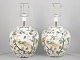 L'Art presents: Pair of very large Italian porcelain table lamps.