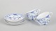 L'Art presents: Royal Copenhagen Blue Fluted Half Lace, set of four chocolate cups and saucers.