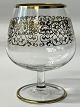 Cognac Glas med guldkant.Højde 10 cm.