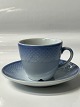 Antik Huset presents: Bing & Grondahl Blue tone, Coffee cup with saucer, Iron porcelain.Decoration no. 744.