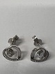 Antik Huset presents: Earrings in 14 carat white gold, with inlaid diamonds.Length 1.0 cm.