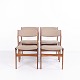 Osted Antik & Design presents: Set of Four Erik Buch Rosewood Dining Chairs with Fabric Danish Design 1960s