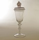 Aabenraa Antikvitetshandel presents: Norwegian Lidded glass from Nøstetangen or Hurdal dated 1786. H: 28cm