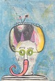 L'Art presents: Wojciech Kwaśniewski, “Devil”, colour lithograph, listed Polish artist.