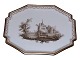 Royal CopenhagenTete a Tete serveringsbakke med prospektmotiv af dansk slot/herregård