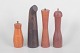 L'Art presents: Collection of four Danish salt and pepper mills in exotic wood, circa 1960s.