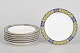 L'Art presents: Royal Copenhagen, set of seven plates, Blue Pheasant.